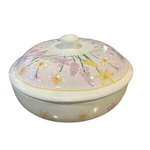 See's Candies Ceramic Sweet Floral Blossoms Candy Dish Excellent